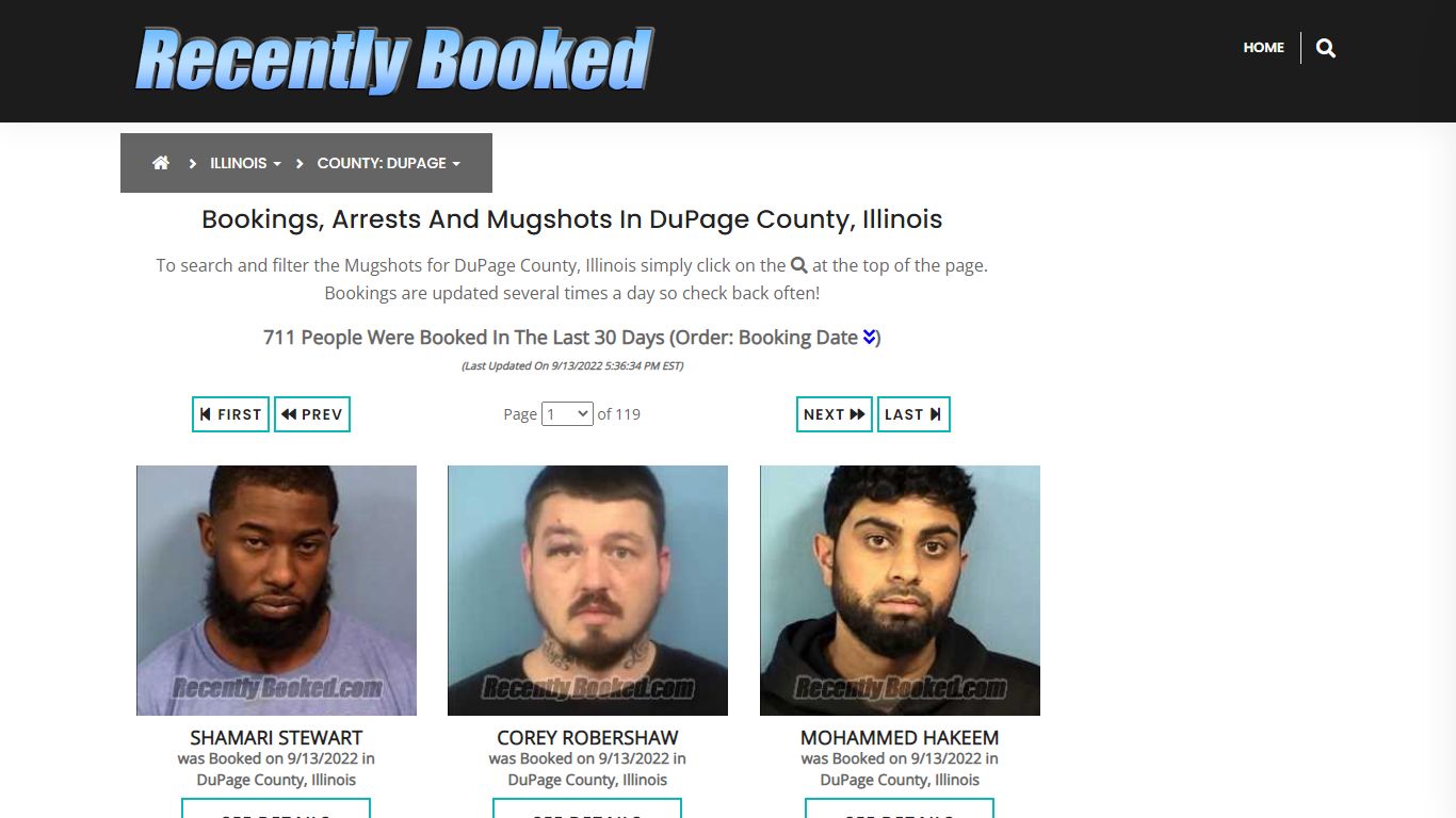 Recent bookings, Arrests, Mugshots in DuPage County, Illinois